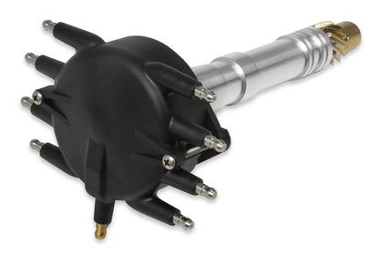 Dist., Crank Trigger w/Black Crab Cap - Chevy Crank Trigger Distributor with Black Crab Cap