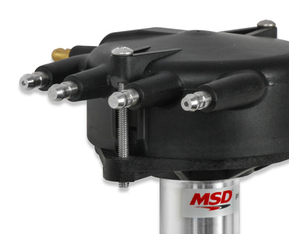 Dist., Crank Trigger w/Black Crab Cap - Chevy Crank Trigger Distributor with Black Crab Cap