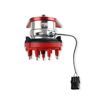 FrontDrive Dist W/ ADJ. Hall Sensor, BBC - MSD Front Drive Distributor with Adjustable Cam Sync