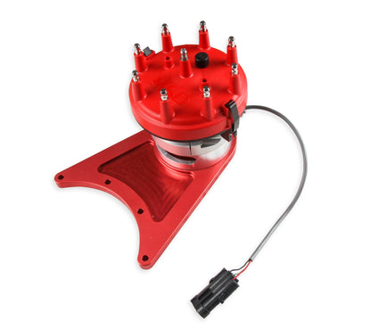 FrontDrive Dist W/ ADJ. Hall Sensor, SBC - MSD Front Drive Distributor with Adjustable Cam Sync