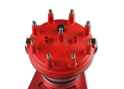 FrontDrive Dist W/ ADJ. Hall Sensor, BBC - MSD Front Drive Distributor with Adjustable Cam Sync