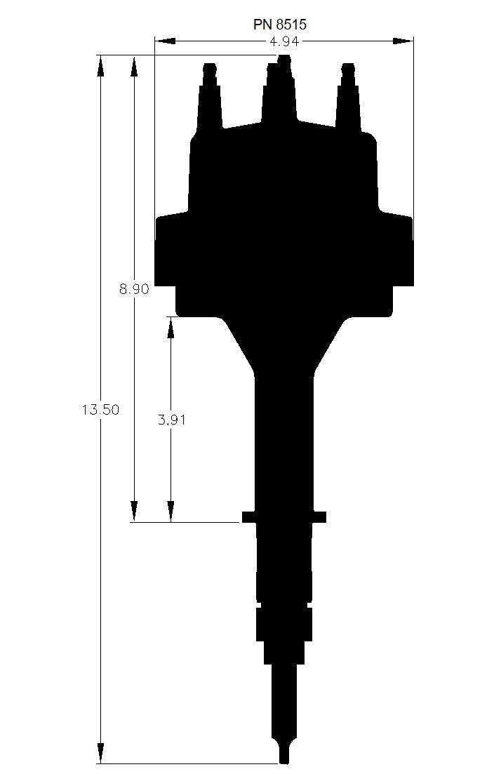Chevy In-line 6 Cylinder Distributor - Photo - out of package Bottom