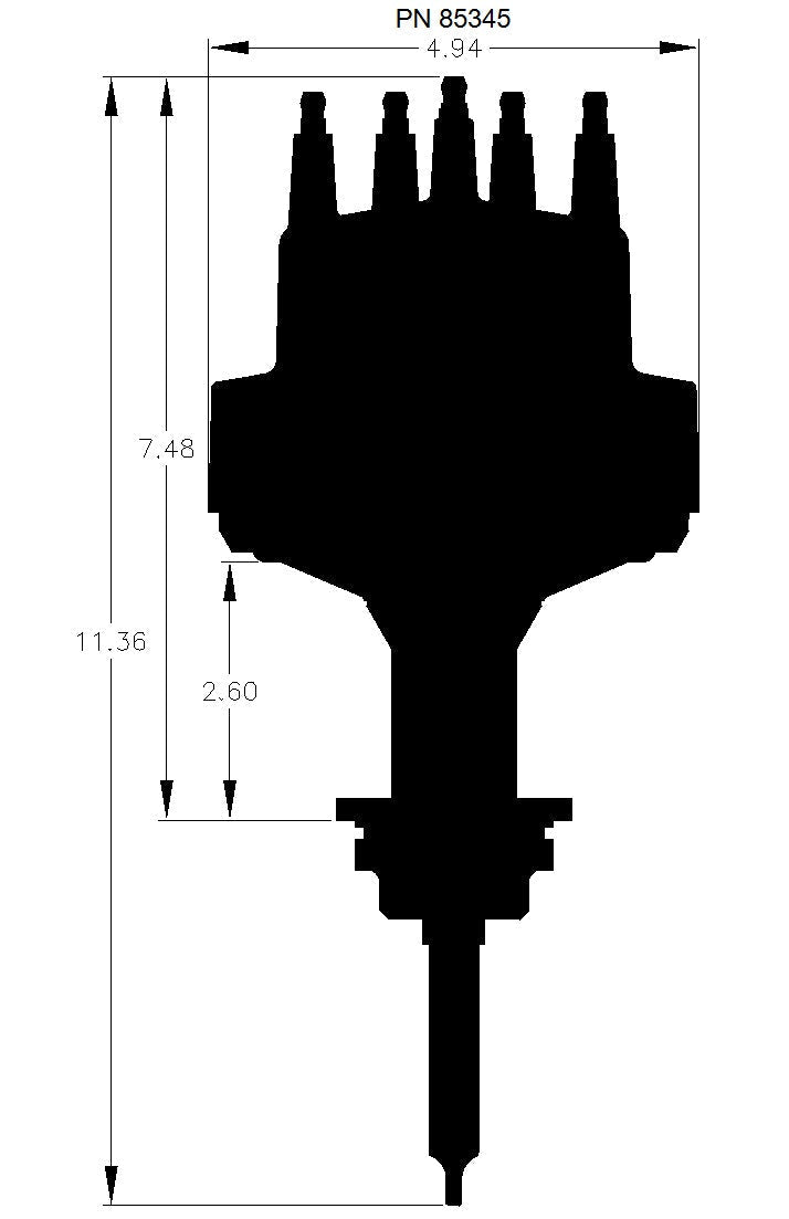 MSD Black Chrysler 318-360 Pro-Billet Distributor - Photo - out of package Angle