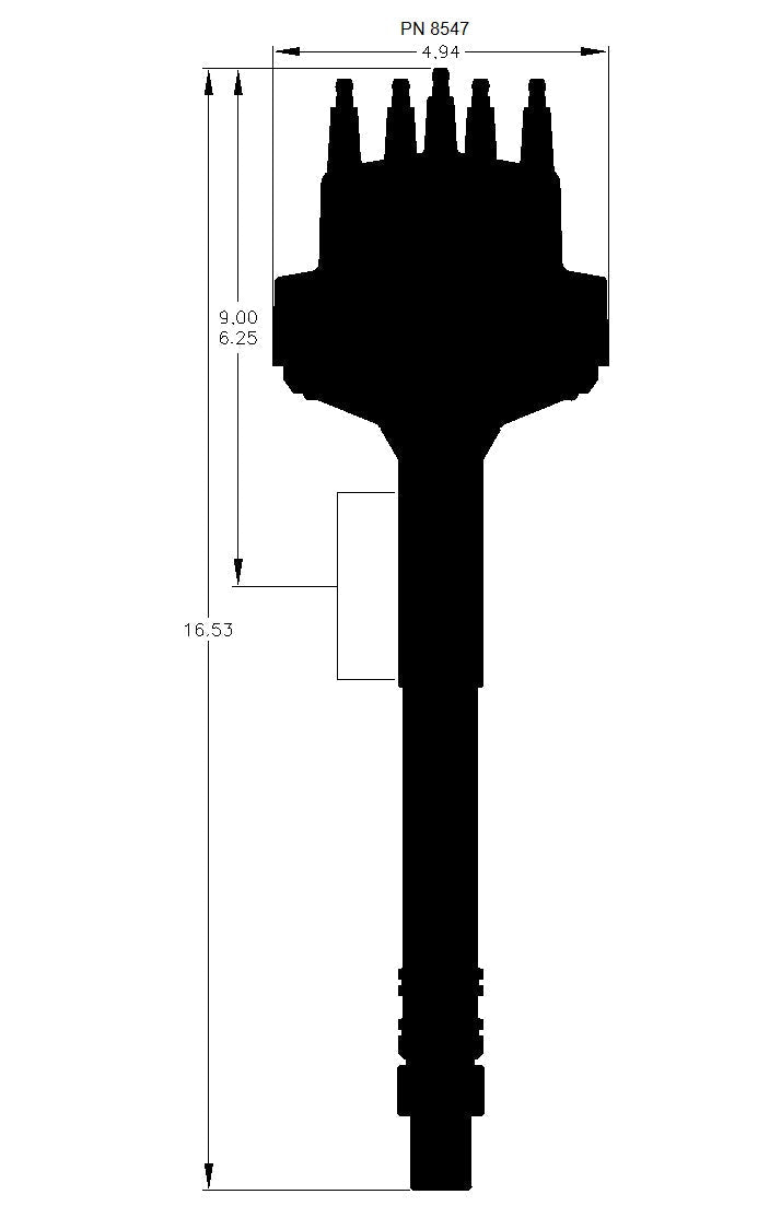 Chevy Extra Tall Slip Collar Pro-Billet Distributor - Photo - out of package Bottom