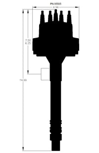 MSD Black Distr,Chevy V8,Pro-Bill,locked - MSD Black Chevy V8 Pro-Billet Distributor w/ locked-out timing & bronze gear