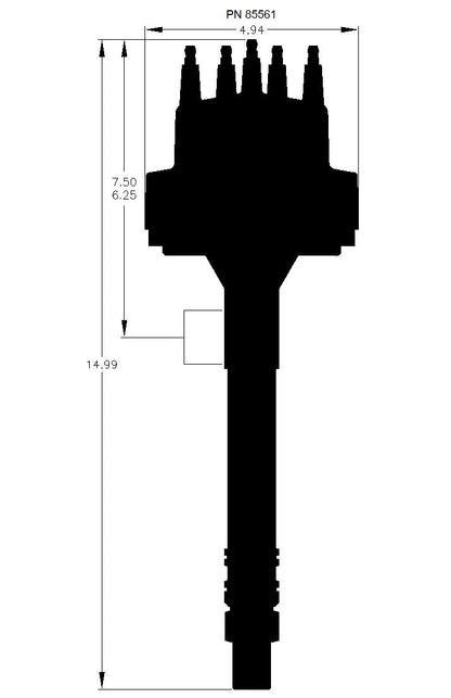 Distr.,Chevy V8 w/Slip Collar,Cap, Rotor - Chevy V8 w/Slip Collar Distributor