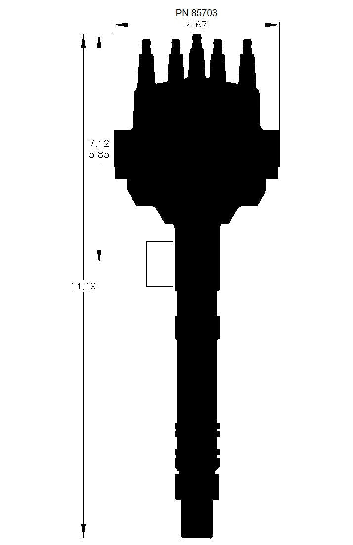 MSD Black Small Diameter Chevy V8 Pro-Billet Distributor - Photo - out of package Bottom