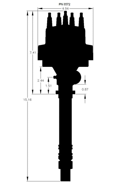 Distributor,Corvette V8,Tach Drv w/Vac - Corvette V8 Tach Drive Distributor w/Vacuum Advance