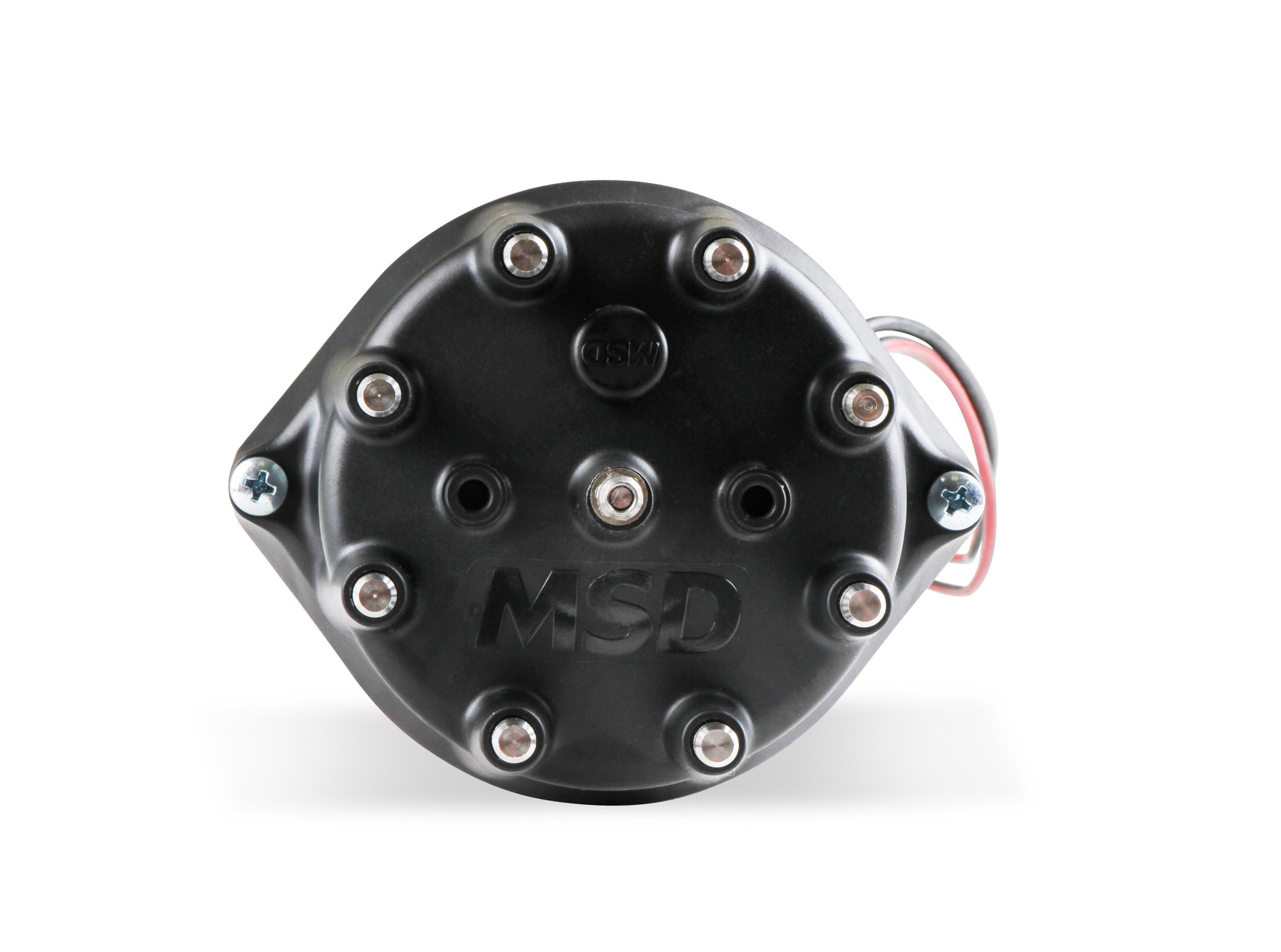 MSD Black Distributor Ford 351C-460, Pro Billet, Small Cap, Steel Gear - Photo - out of package Side