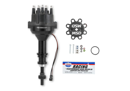 Black Distributor, Ford 351W, Pro-Billet w/Steel Gear - Photo - Primary Front