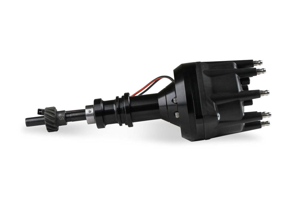 MSD Black Distributor Ford 289-302, Pro Billet, Small Cap, Steel Gear - Photo - out of package Angle