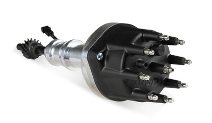 Dist.Ford302,ProBllt,Sml Blck Cap,STL GR - MSD Distributor Ford 289-302, Pro Billet, Small Black Cap, Steel Gear