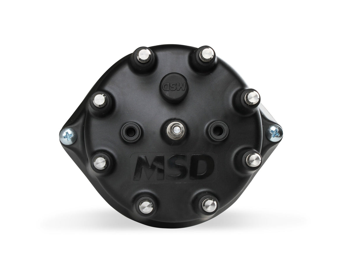 MSD Distributor Ford 289-302, Pro Billet, Small Black Cap, Steel Gear - Photo - out of package Top