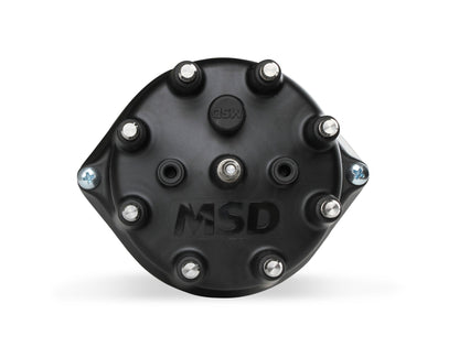 MSD Distributor Ford 289-302, Pro Billet, Small Black Cap, Steel Gear - Photo - out of package Top