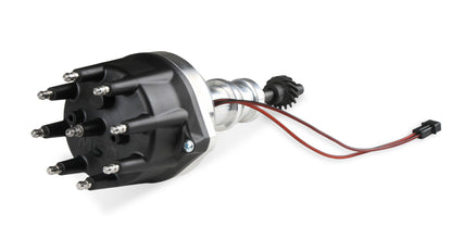 Dist.Ford302,ProBllt,Sml Blck Cap,STL GR - MSD Distributor Ford 289-302, Pro Billet, Small Black Cap, Steel Gear