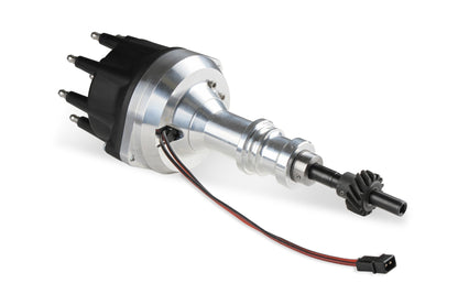 Dist.Ford302,ProBllt,Sml Blck Cap,STL GR - MSD Distributor Ford 289-302, Pro Billet, Small Black Cap, Steel Gear