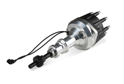 Dist.Ford302,ProBllt,Sml Blck Cap,STL GR - MSD Distributor Ford 289-302, Pro Billet, Small Black Cap, Steel Gear