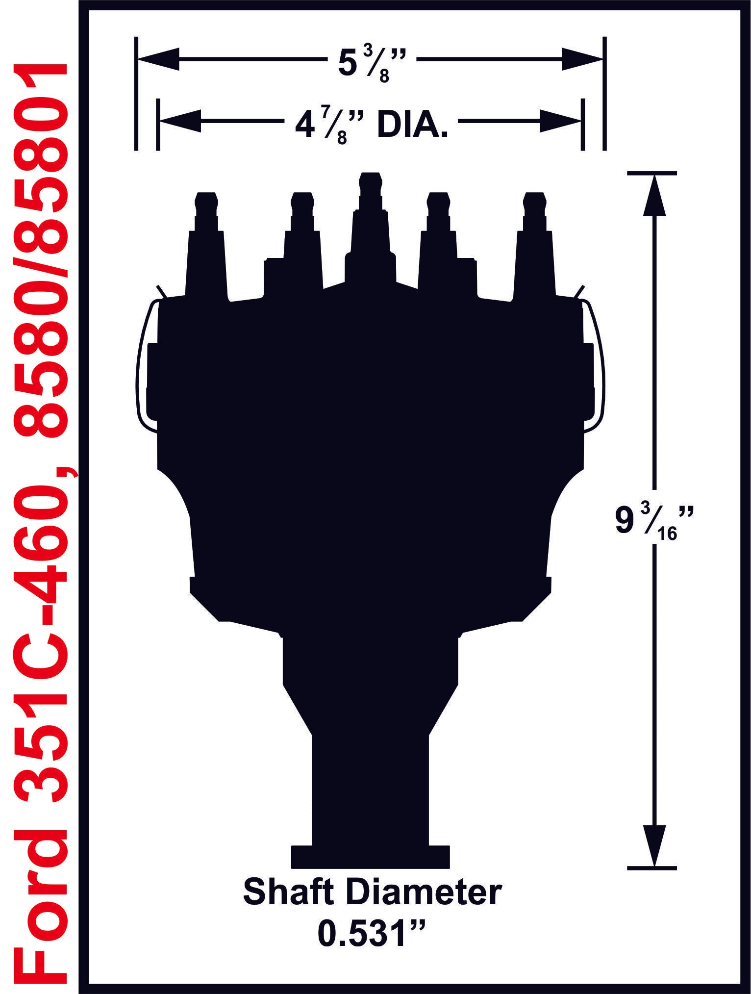Ford V8 351C-460 Billet Distributor - Photo - out of package Bottom