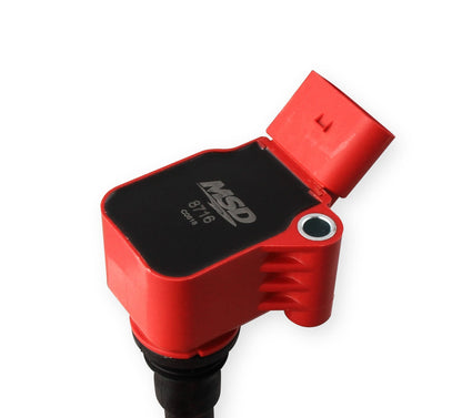 Bobine d'allumage MSD Blaster Series pour moteurs VW/Audi 1.8L/2.0L (2013-2018), lot de 4, rouge.