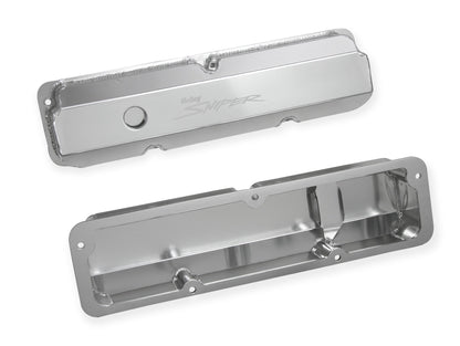 SNIPER FAB ALUMINIUM V/C SLV FORD FE - Sniper Ventildæksel - Fremstillet Aluminium - Ford FE - Høj - Naturanodiseret