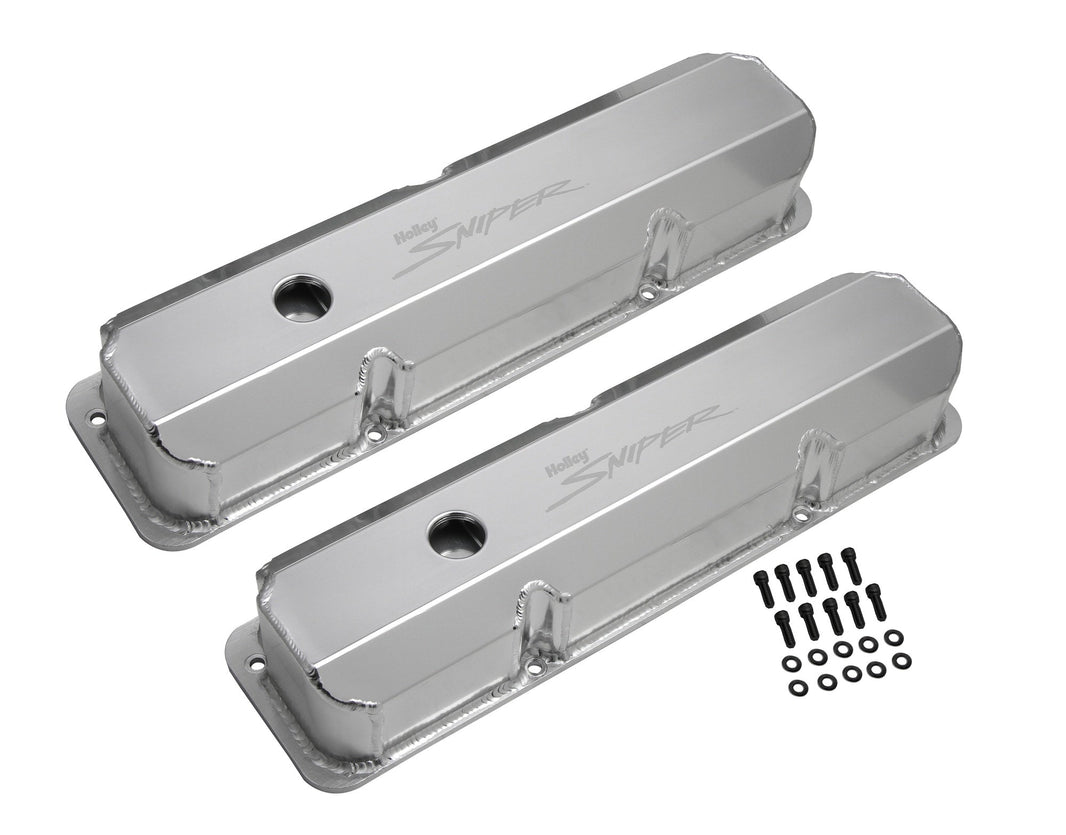 SNIPER FAB ALUMINIUM V/C SLV FORD FE - Sniper Ventildæksel - Fremstillet Aluminium - Ford FE - Høj - Naturanodiseret