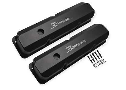 SNIPER FAB ALUMINIUM V/C SORT FORD FE - Sniper Ventildæksel - Fremstillet Aluminium - Ford FE - Høj - Sort Finish