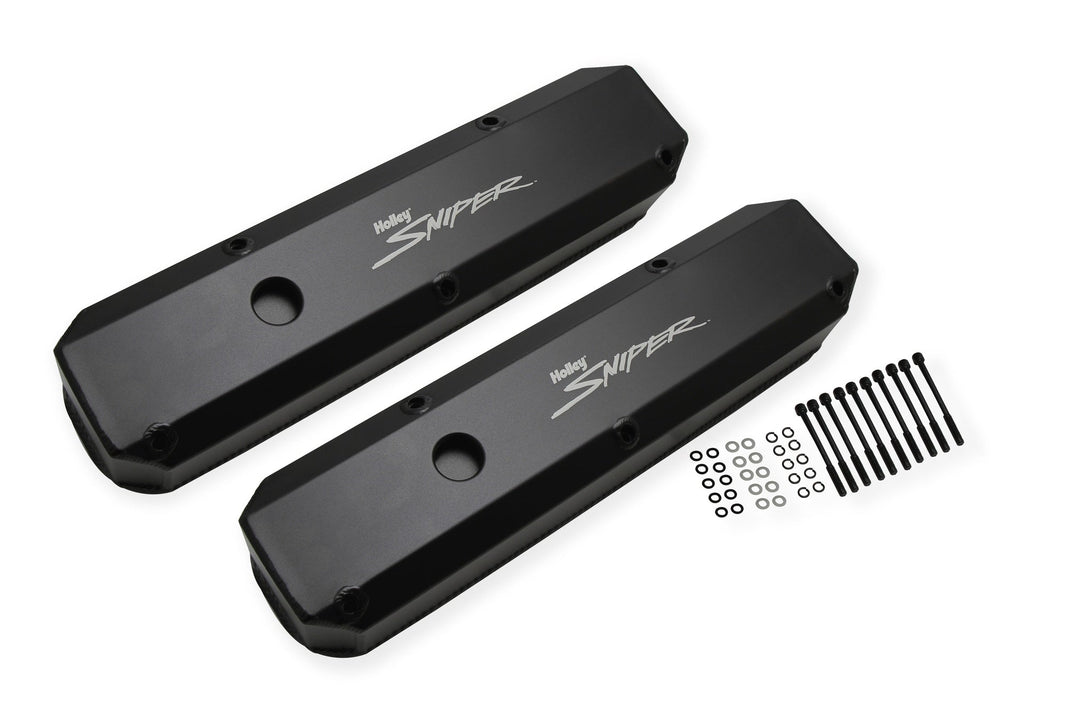 SNIPER FAB ALUMINIUM V/C SORT MOPAR SB 273-360 - Sniper Ventildæksel - Fremstillet Aluminium - Chrysler Small Block - Sort Finish