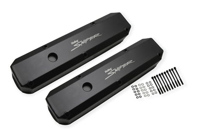 SNIPER FAB ALUMINIUM V/C SORT MOPAR SB 273-360 - Sniper Ventildæksel - Fremstillet Aluminium - Chrysler Small Block - Sort Finish