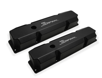 SNIPER ALUM V/C BLK BBM 383-440,S BOLT - Sniper Valve Cover - Fabricated Aluminum - Chrysler BB - Short Bolt - Black