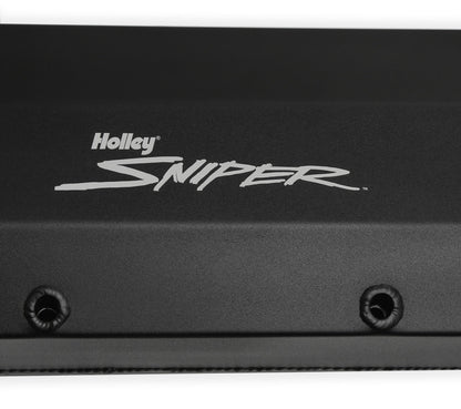 SNIPER FAB ALUM V/C BLK FORD BB 429-460 - Sniper Valve Cover - Fabricated Aluminum - Ford Big Block - Black Finish