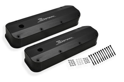 SNIPER FAB ALUM V/C BLK FORD BB 429-460 - Sniper Valve Cover - Fabricated Aluminum - Ford Big Block - Black Finish
