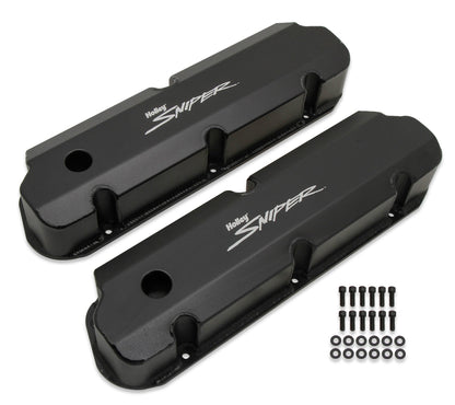 SNIPER FAB ALUM VALVE CVR SBF, BLK - Sniper Valve Cover - Fabricated Aluminum - Ford Small Block - Tall - Black