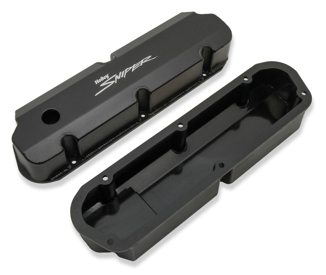 SNIPER FAB ALUM VALVE CVR SBF, BLK - Sniper Valve Cover - Fabricated Aluminum - Ford Small Block - Tall - Black