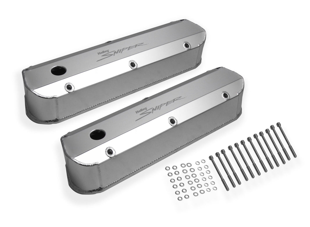 SNIPER FAB ALUMINIUM V/C SLV SBF, TYKK SKINNE - Sniper Ventildæksel - Fremstillet Aluminium - Ford Small Block - Naturanodiseret