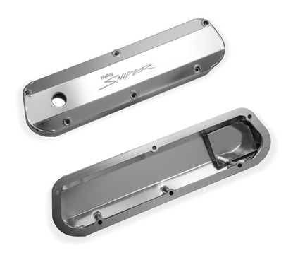 SNIPER FAB ALUMINIUM V/C SLV SBF, TYKK SKINNE - Sniper Ventildæksel - Fremstillet Aluminium - Ford Small Block - Naturanodiseret