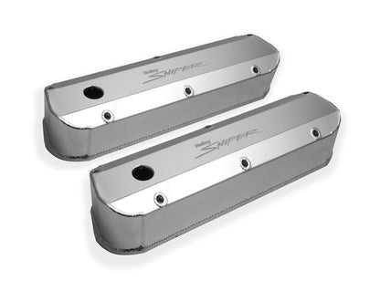 SNIPER FAB ALUMINIUM V/C SLV SBF, TYKK SKINNE - Sniper Ventildæksel - Fremstillet Aluminium - Ford Small Block - Naturanodiseret