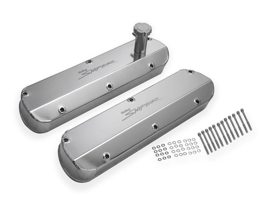 SNIPER FAB ALUMINIUM V/C TAPERED SLV SBF - Sniper Ventildæksel - Fremstillet Aluminium - Ford Small Block - Høj - Anodiseret