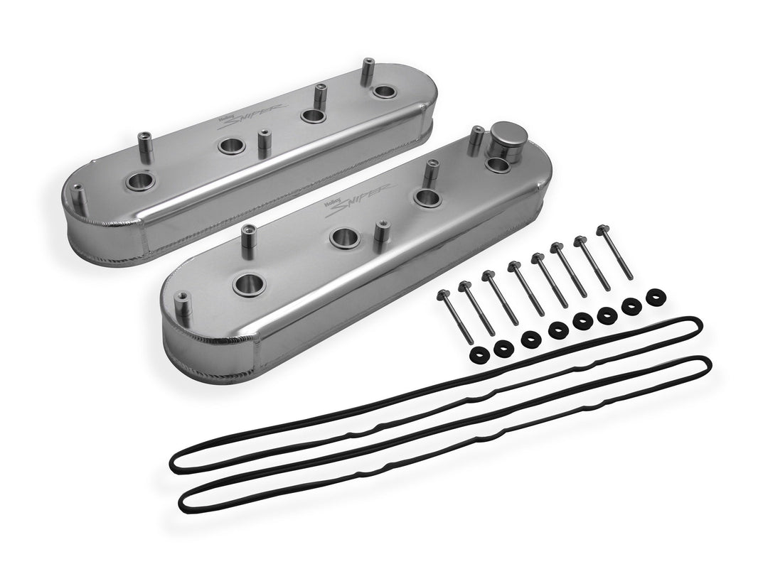 SNIPER FAB V/C LS1 MED SPOLESTATIV, SLV - Sniper Ventildæksel - Fremstillet Aluminium - GM LS Motorer - Naturanodiseret