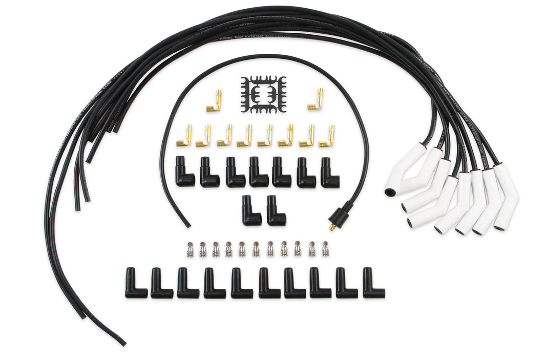 Spark Plug Wire Set - Universal - 135 Deg White Ceramic Boots - Photo - Primary Front