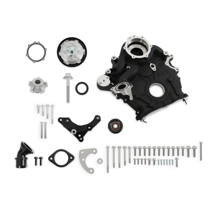 Holley Godzilla High-Mount Accessory Drive - OE Oiling System - Base Kit - Black - Photo - Primary Angle