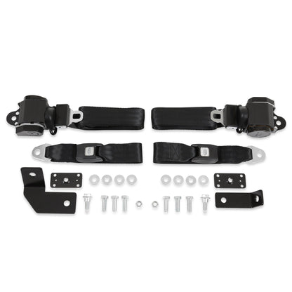 60-66 CHEVY/GMC TRUCK SEAT BELT KIT-3 PT - Brothers Trucks Seat Belt Kit - Black