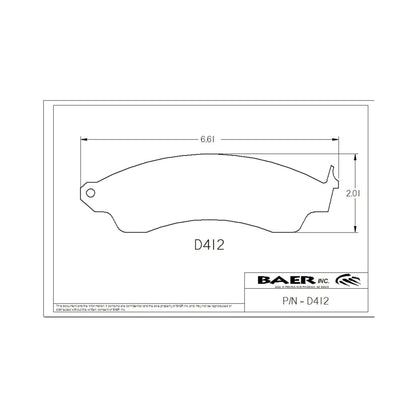 Repl Brake Sys Pads Pad Guided Caliper - Baer Brakes Replacement Pads for Baer 2-Piston PGC Classic Series Front Caliper
