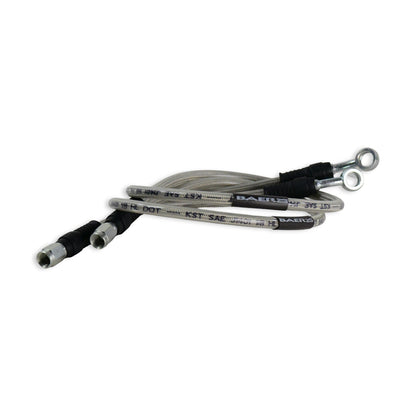 Baer Brakes Hydraulic Hose Set - 21.5" Long Braided Hose Set with 3AN Female Straight x 10mm 20° Banjo Ends