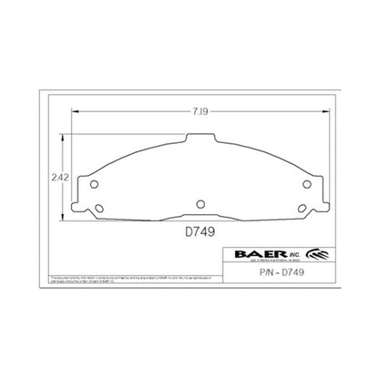 Repl Brake Sys Pads T4 Caliper - Baer Brakes Replacement Pads for Baer T4 Caliper