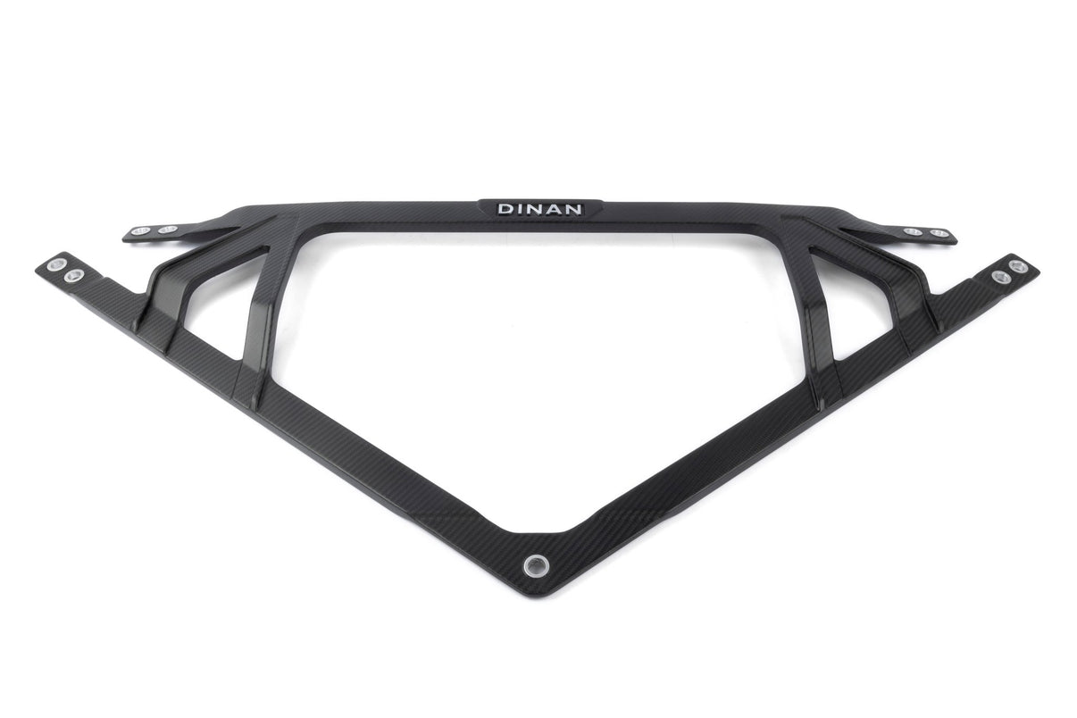 Dinan Matte Carbon Fiber Strut Tower Brace - 2021-2026 BMW M2/M3/M4 - Photo - out of package Angle