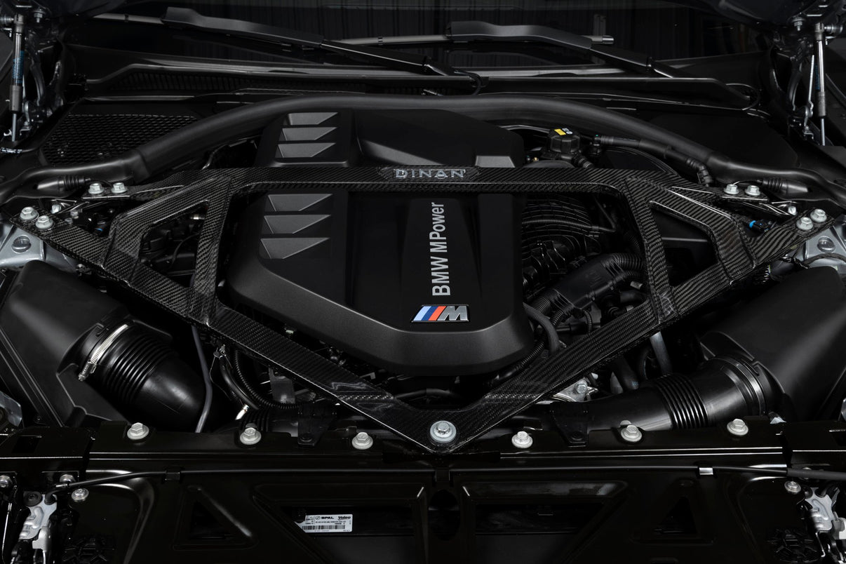 Dinan Gloss Carbon Fiber Strut Tower Brace - 2021-2026 BMW M2/M3/M4 - Photo - out of package Front