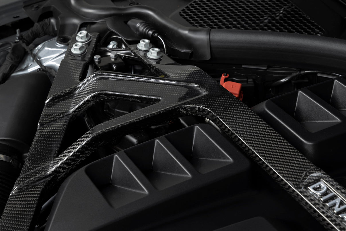 Dinan Gloss Carbon Fiber Strut Tower Brace - 2021-2026 BMW M2/M3/M4 - Photo - out of package Side