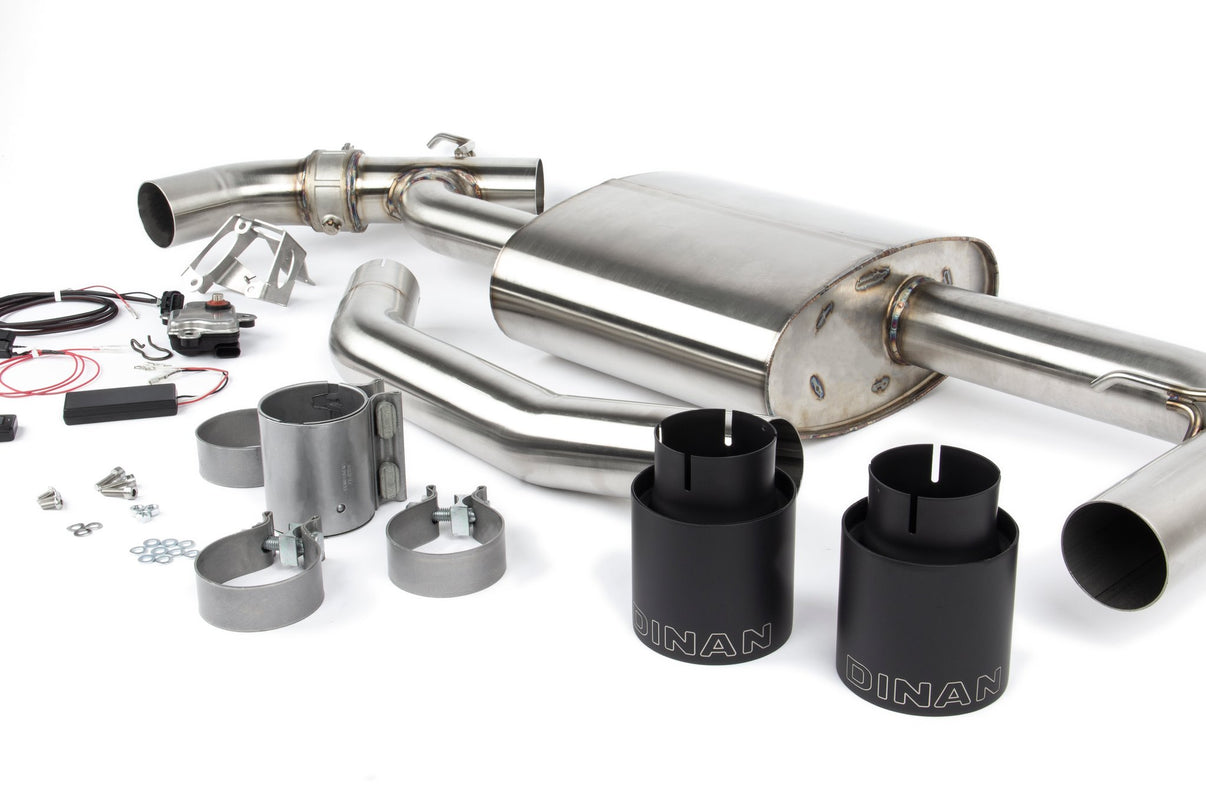 Dinan Valved Axle-Back Exhaust - 2017-2024 MINI Countryman S / Clubman S - Photo - out of package Back