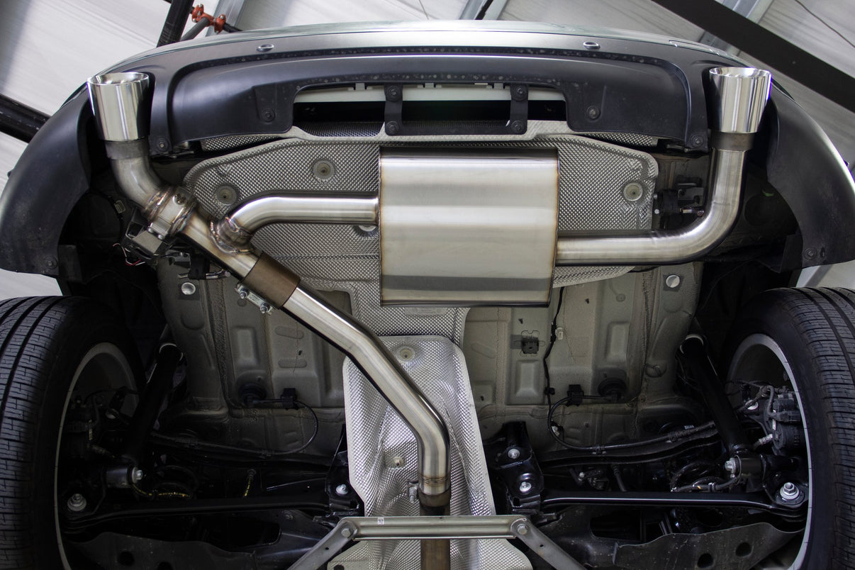 Dinan Valved Axle-Back Exhaust - 2017-2024 MINI Countryman S / Clubman S - Photo - out of package Front