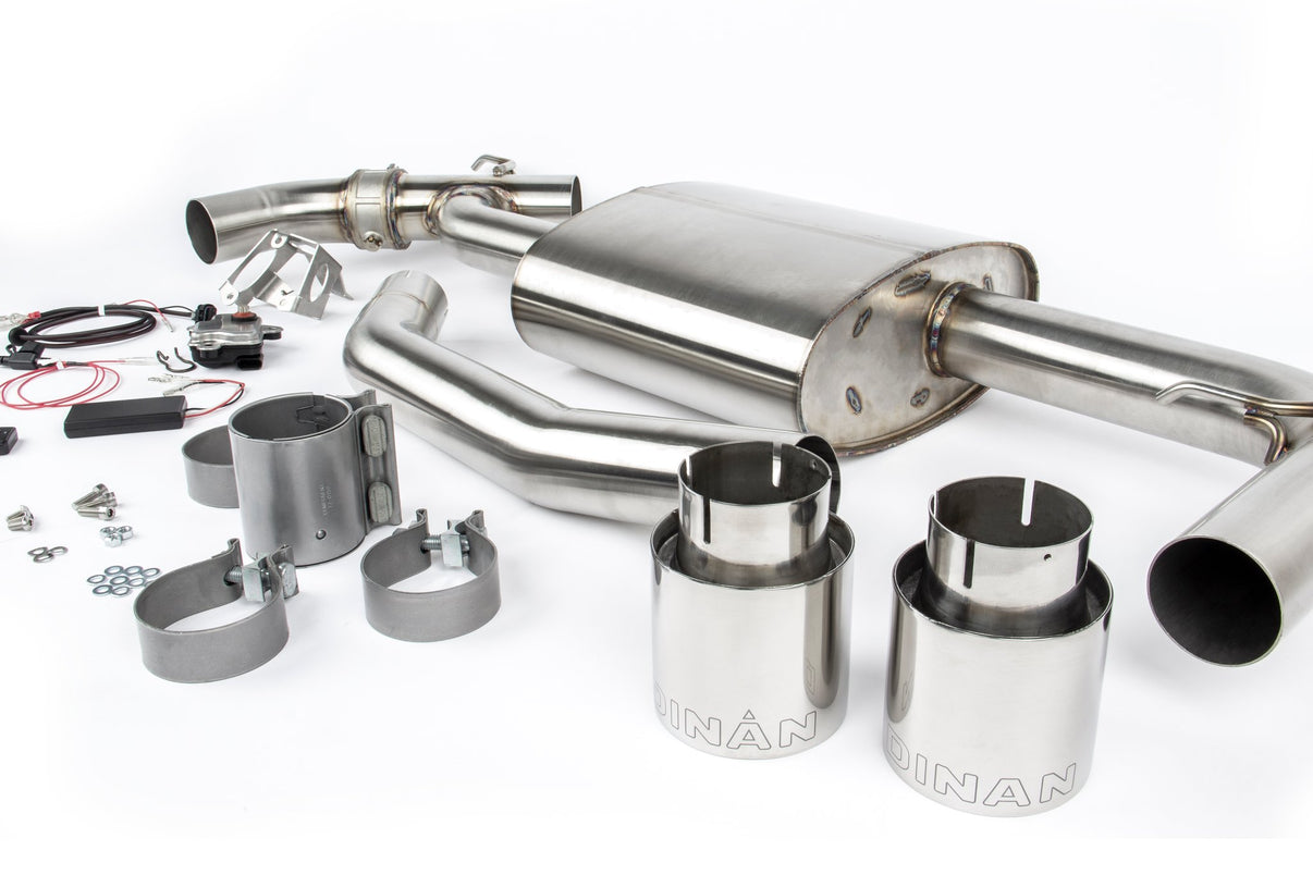 Dinan Valved Axle-Back Exhaust - 2017-2024 MINI Countryman S / Clubman S - Photo - out of package Back
